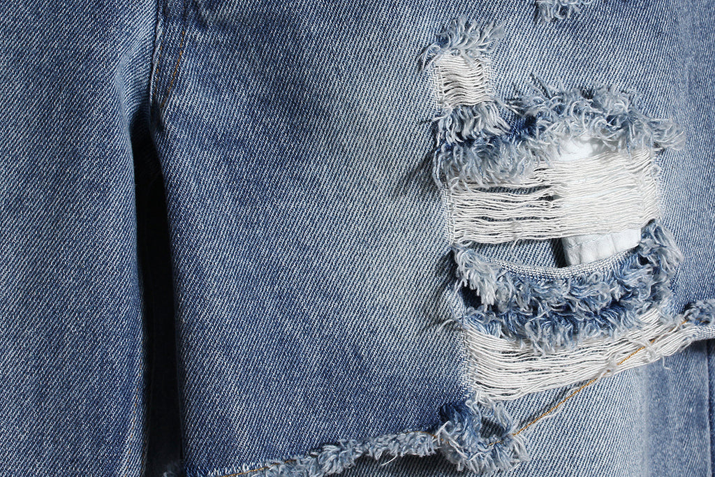 Casual Faux Two-piece Ripped Jeans - 4 by Zen Clothing - Image 9