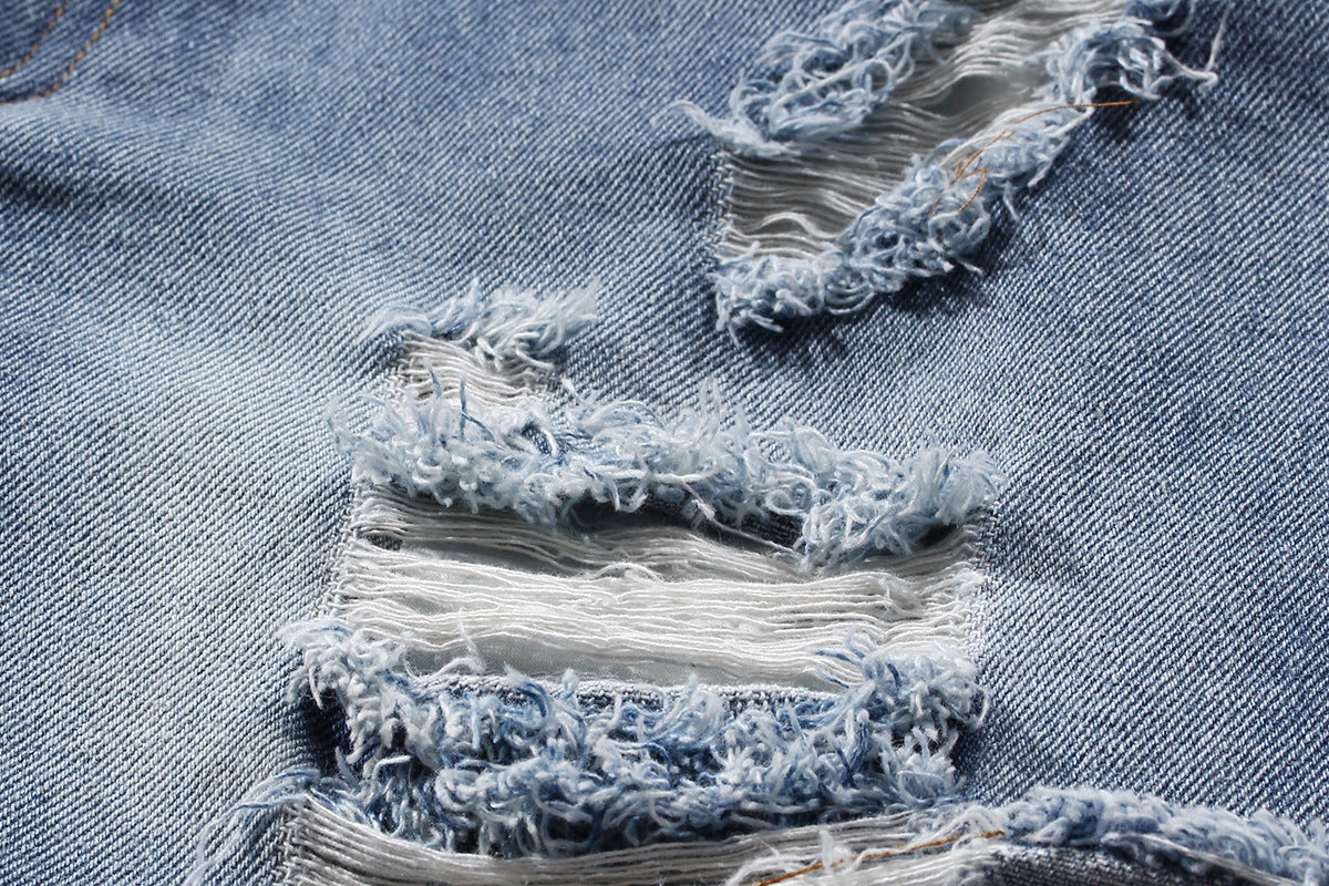 Casual Faux Two-piece Ripped Jeans - 4 by Zen Clothing - Image 3
