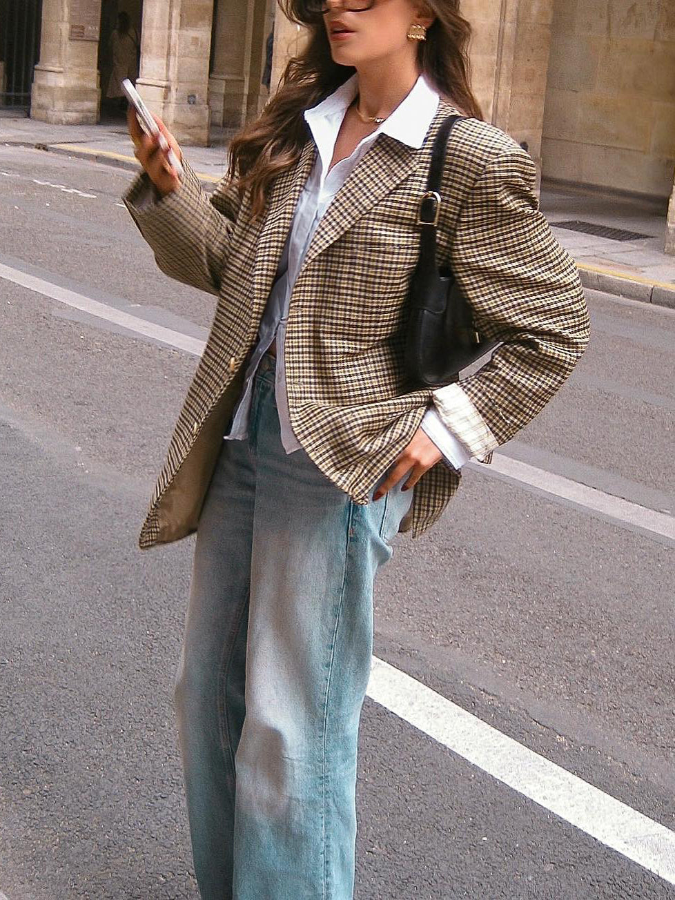 Elegant Plaid Blazer - 4 by Zen Clothing - Image 3