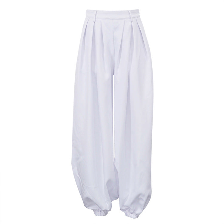 White High-Waisted Balloon Pants - Pants by Zen Clothing - Image 1