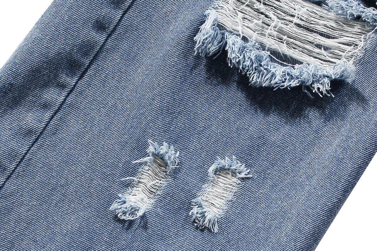 Casual Faux Two-piece Ripped Jeans - 4 by Zen Clothing - Image 7