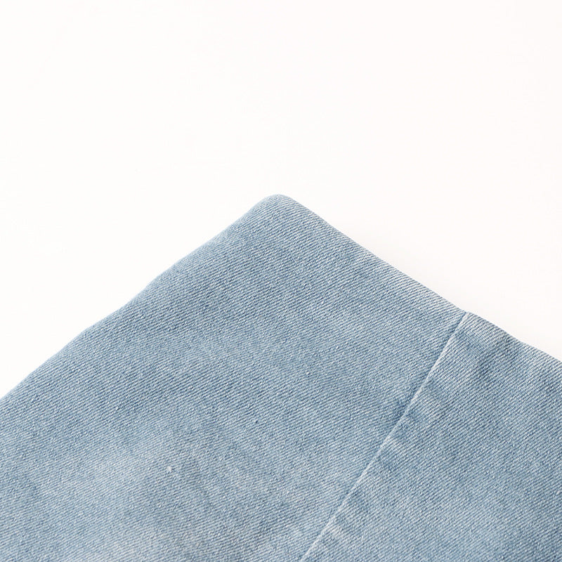 3D Rose Appliqué High Waist Denim Mini Skirt – Women's - Skirts by Zen Clothing - Image 5