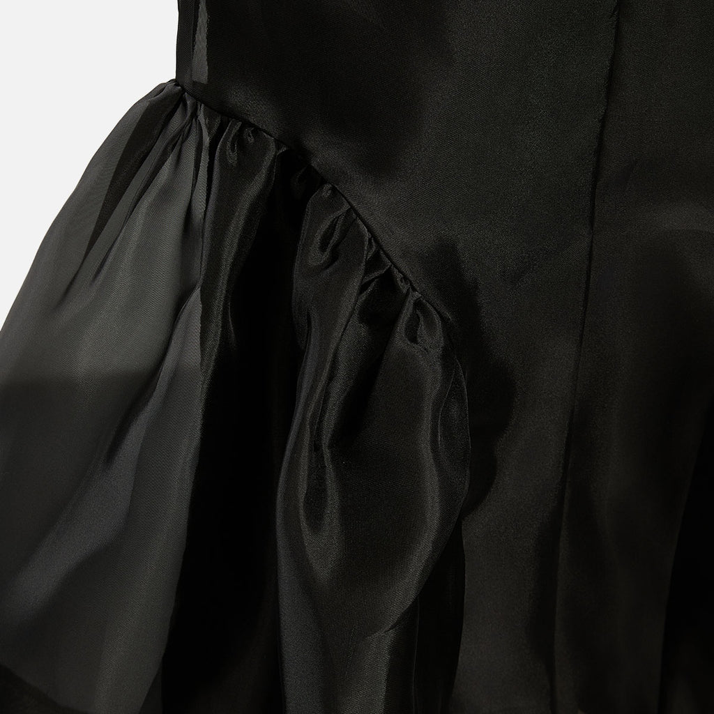 Black Structured Organza Mermaid Maxi Skirt - 4 by Zen Clothing - Image 9