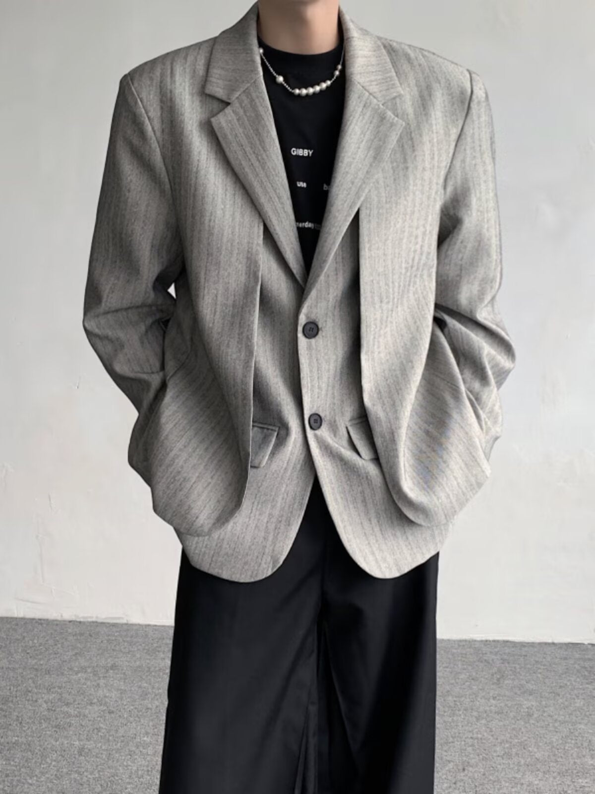 Men's Elegant Striped Faux Two-piece Blazers - 4 by Zen Clothing - Image 5