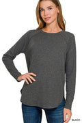 Zenana Baby Waffle Long Sleeve Top by Trendsi - Image 1