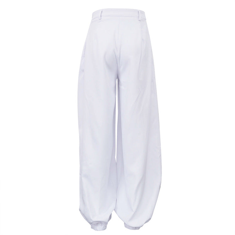 White High-Waisted Balloon Pants - Pants by Zen Clothing - Image 2