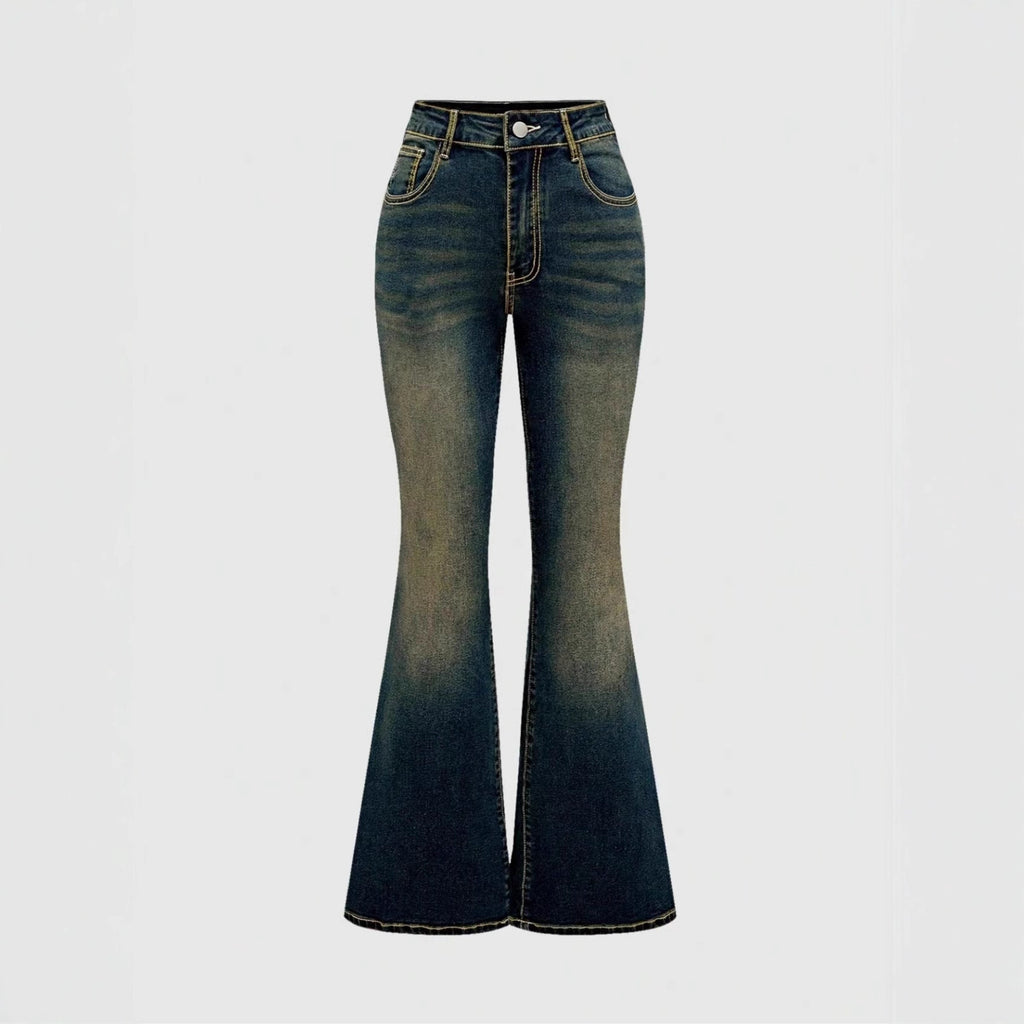 Retro Embroidered Flared Jeans - 4 by Zen Clothing - Image 4