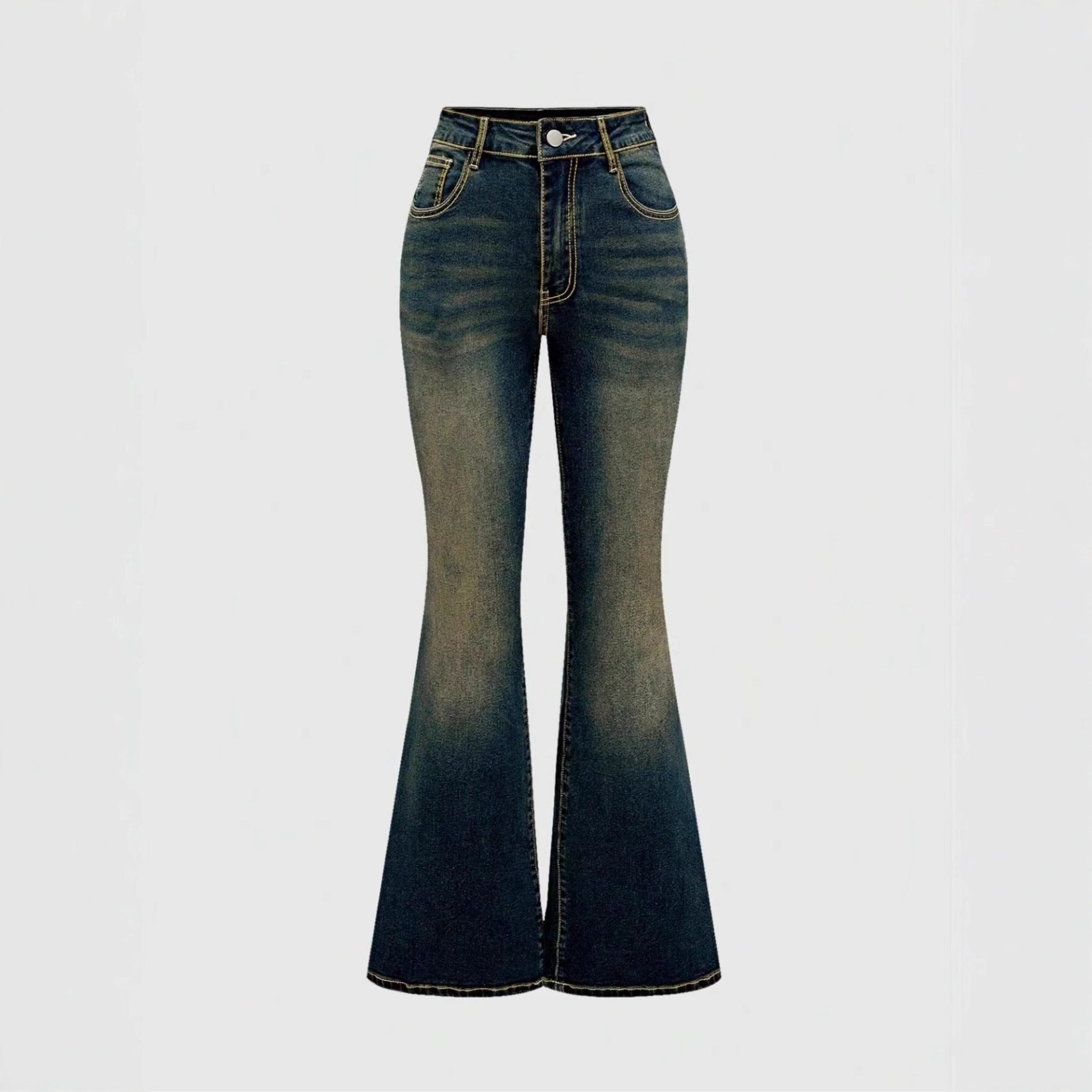 Retro Embroidered Flared Jeans - 4 by Zen Clothing - Image 4