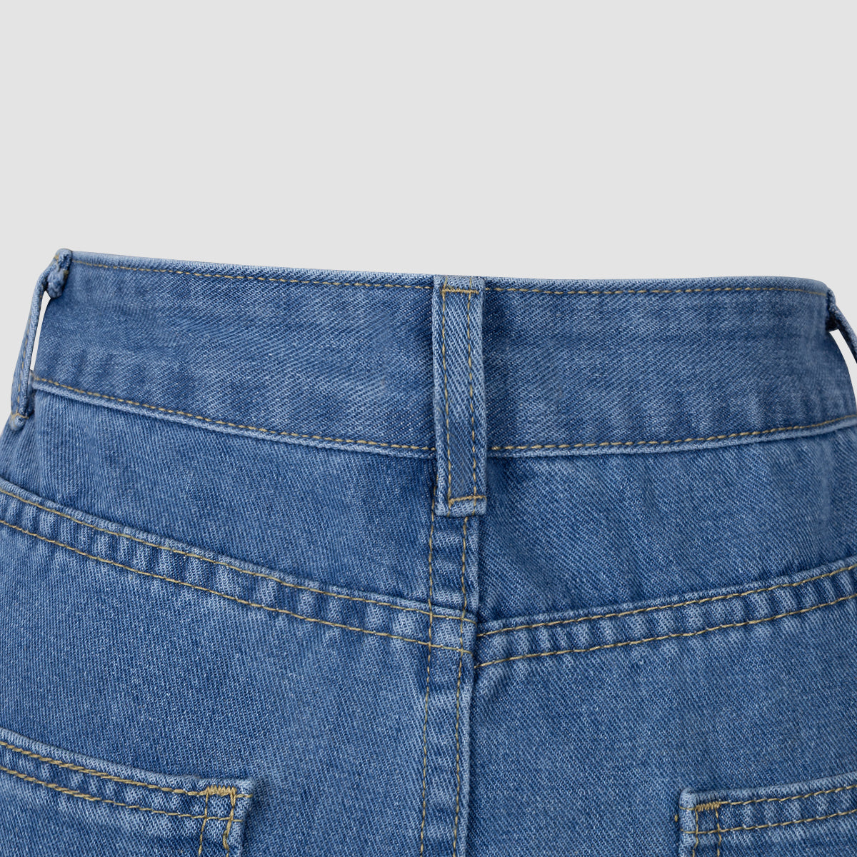 Blue Denim High - Waisted Ultra - Wide - Leg Jeans With Side Slit - 4 by Zen Clothing - Image 8