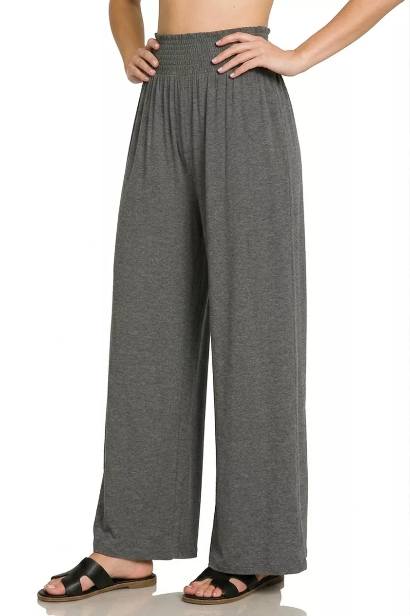 Zenana Smocked Waist Wide Leg Palazzo Pants by Trendsi - Image 3