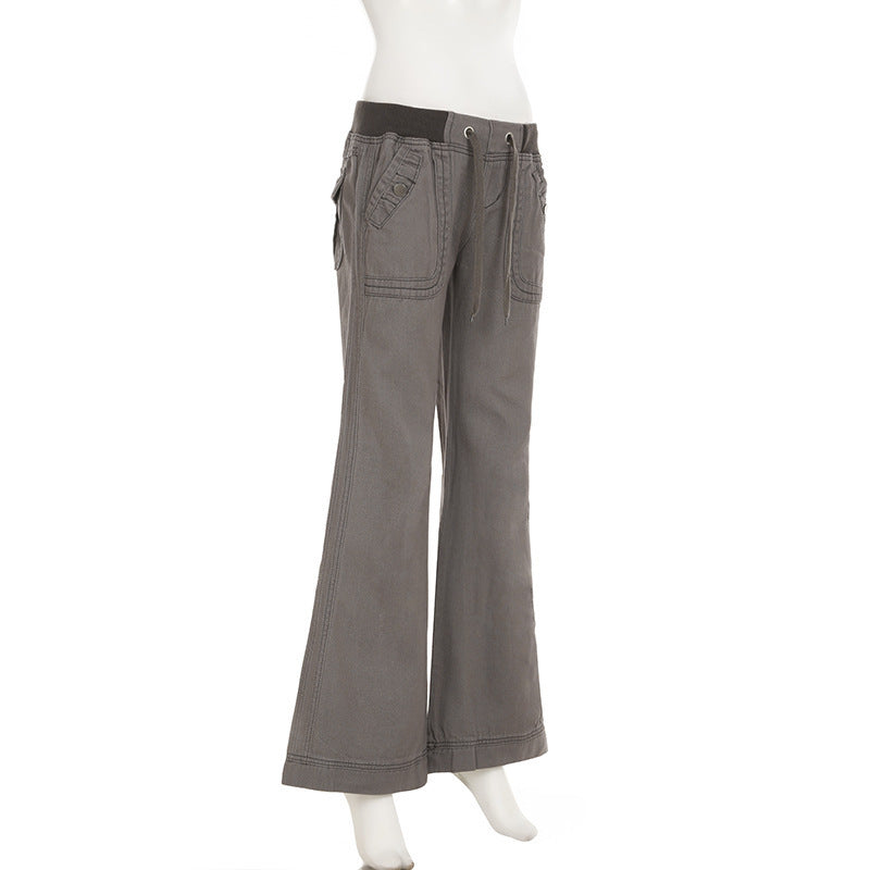 Lace-up Low-waisted Casual Wide-leg Pants - 4 by Zen Clothing - Image 7