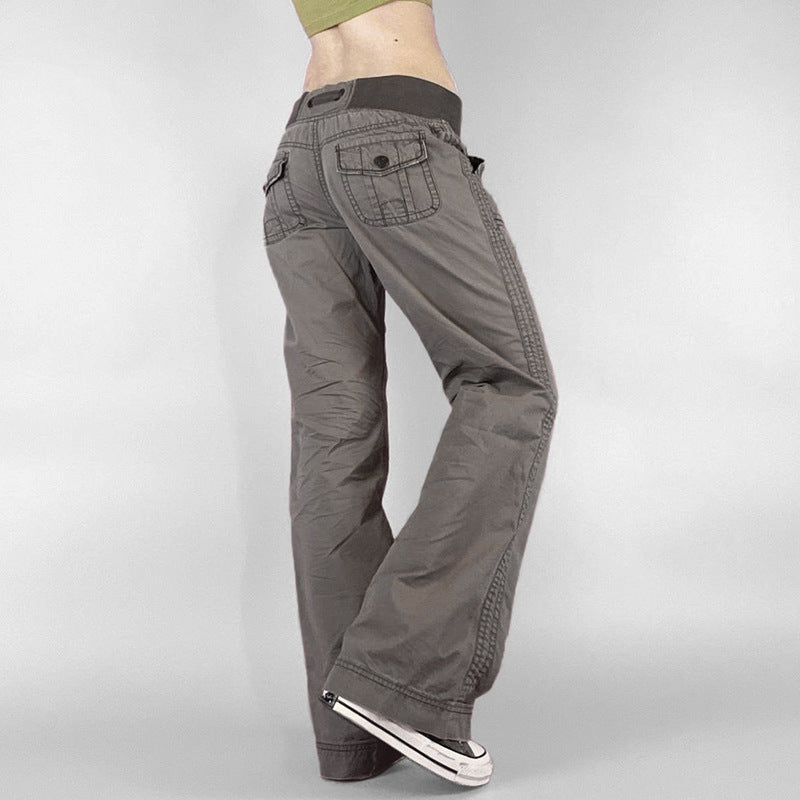 Lace-up Low-waisted Casual Wide-leg Pants - 4 by Zen Clothing - Image 2