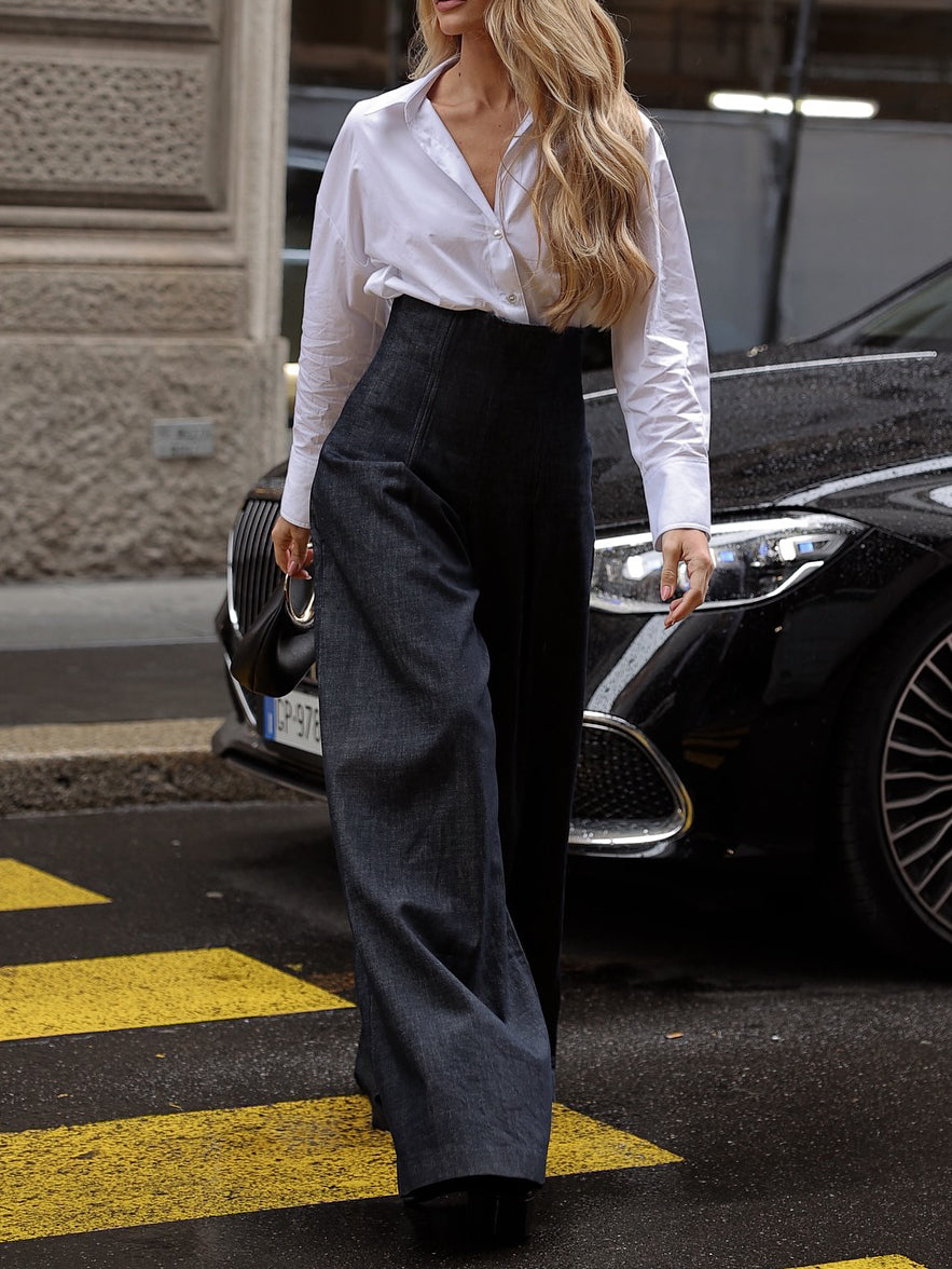 Elegant High-waist Wide-leg Jeans - 4 by Zen Clothing - Image 10