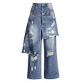 Casual Faux Two-piece Ripped Jeans - 4 by Zen Clothing - Image 1