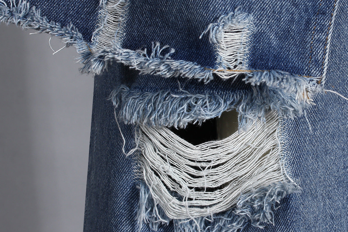Casual Faux Two-piece Ripped Jeans - 4 by Zen Clothing - Image 8