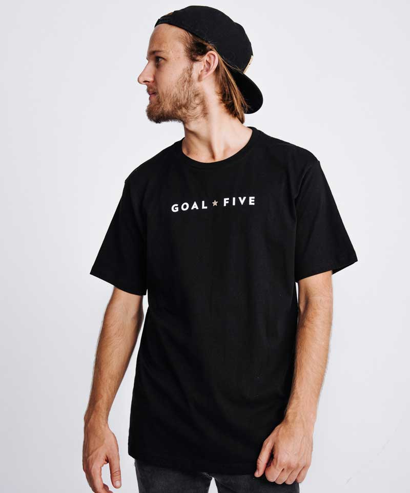 Goal Five Men's Black Cotton T-Shirt - Lifestyle by Goal Five - Image 1