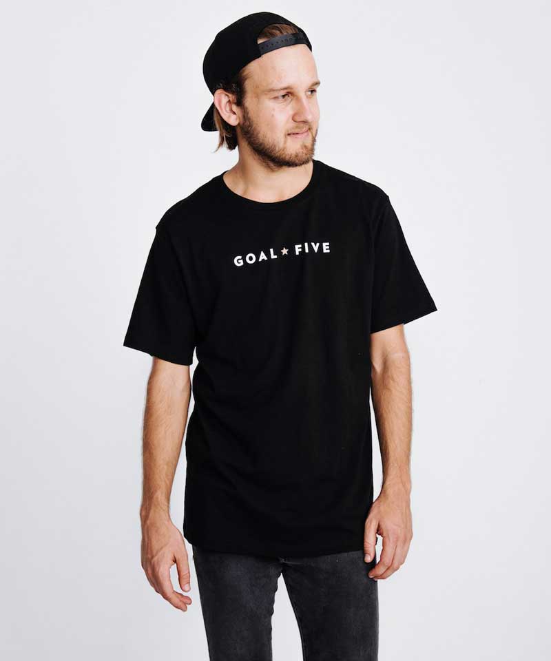 Goal Five Men's Black Cotton T-Shirt - Lifestyle by Goal Five - Image 2