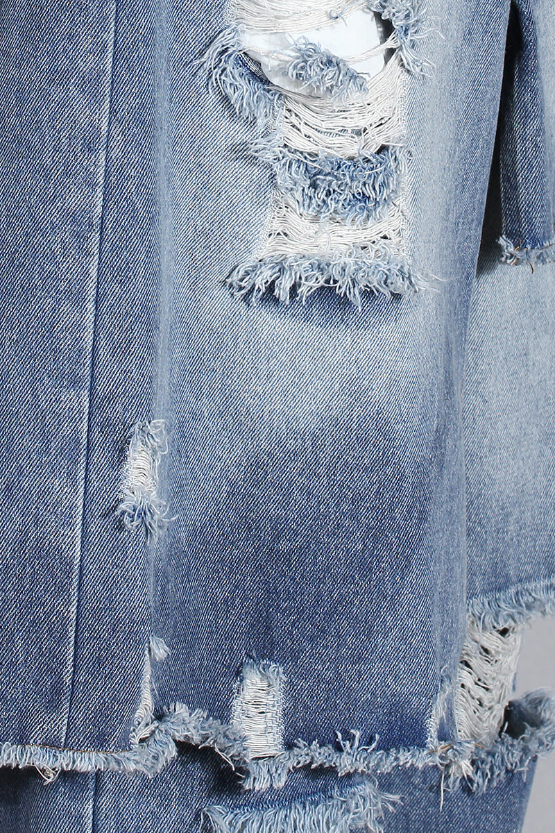 Casual Faux Two-piece Ripped Jeans - 4 by Zen Clothing - Image 5
