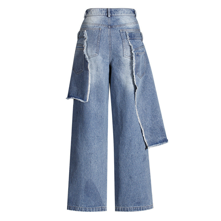 Casual Faux Two-piece Ripped Jeans - 4 by Zen Clothing - Image 2