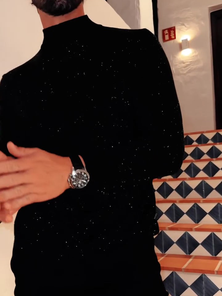 Men's Elegant Sequined Long Sleeve Top - 4 by Zen Clothing - Image 6