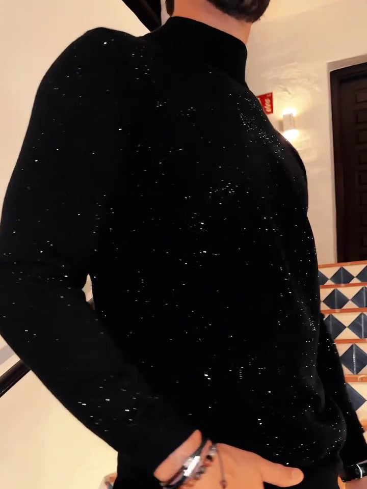 Men's Elegant Sequined Long Sleeve Top - 4 by Zen Clothing - Image 1