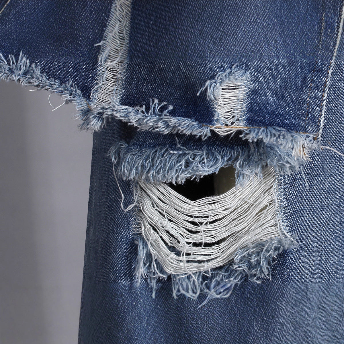 Casual Faux Two-piece Ripped Jeans - 4 by Zen Clothing - Image 4