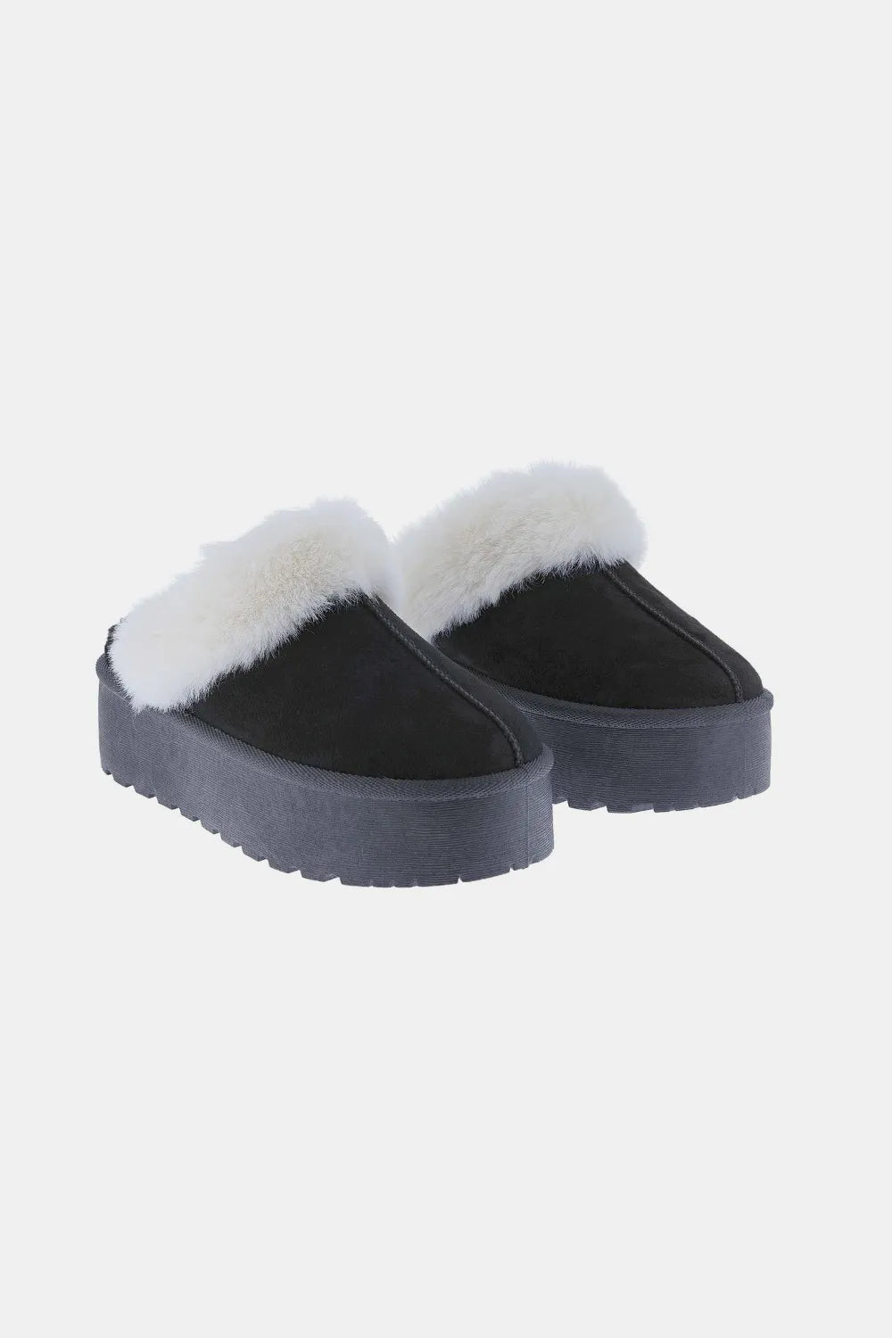 Weeboo Thick Bottom Fur Trim Snow Slippers by Trendsi - Image 2