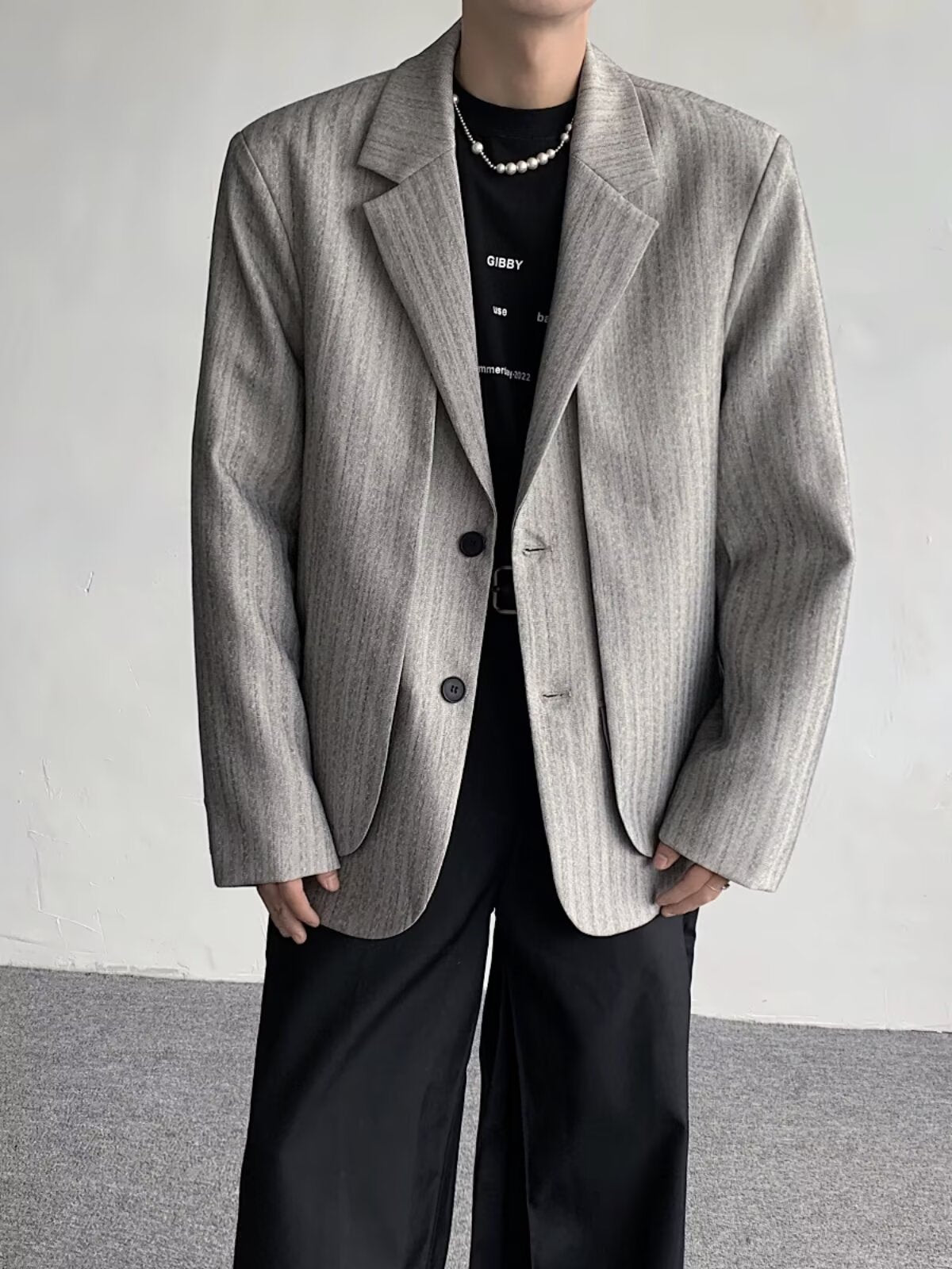 Men's Elegant Striped Faux Two-piece Blazers - 4 by Zen Clothing - Image 2
