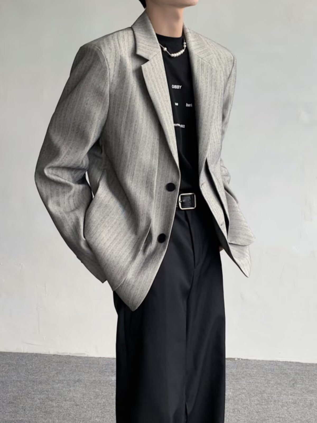Men's Elegant Striped Faux Two-piece Blazers - 4 by Zen Clothing - Image 4