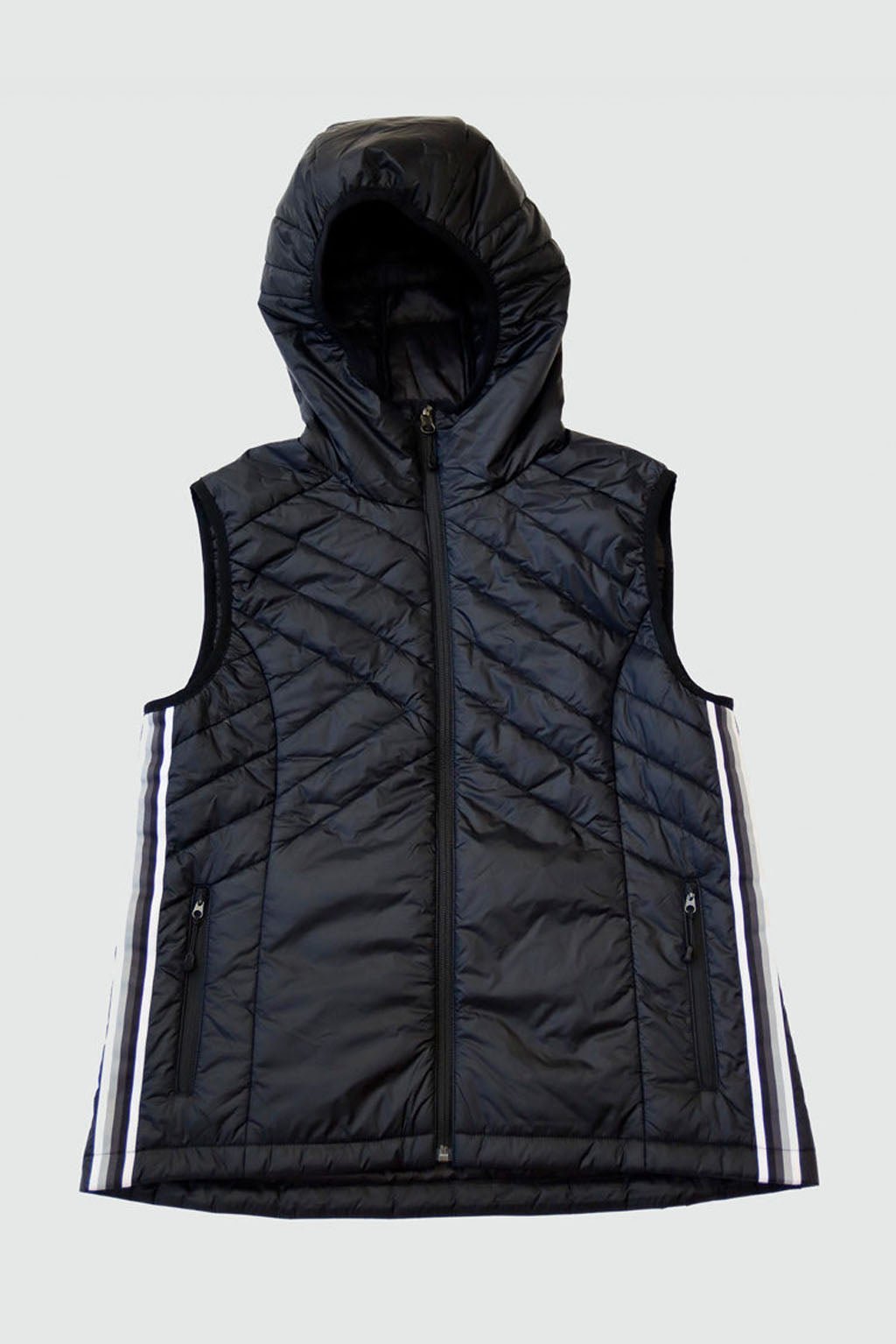 Powerstripe Eco-Friendly Down Hooded Vest - Zen Clothing